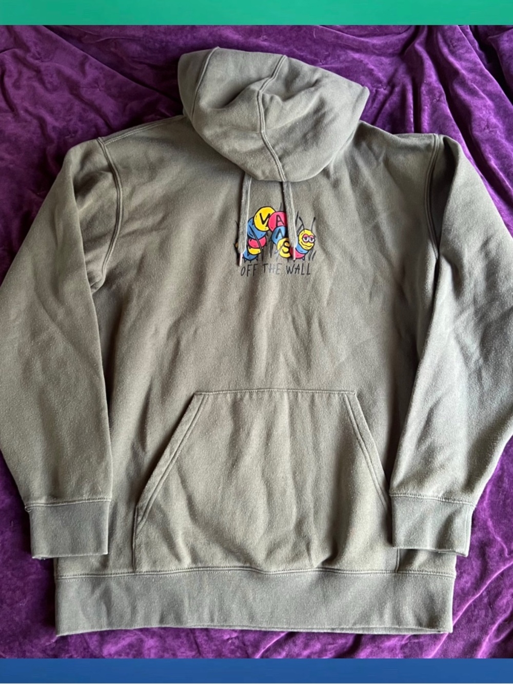 Vans Mens Sage Green Caterpillar Pullover Hoodie Sweatshirt
